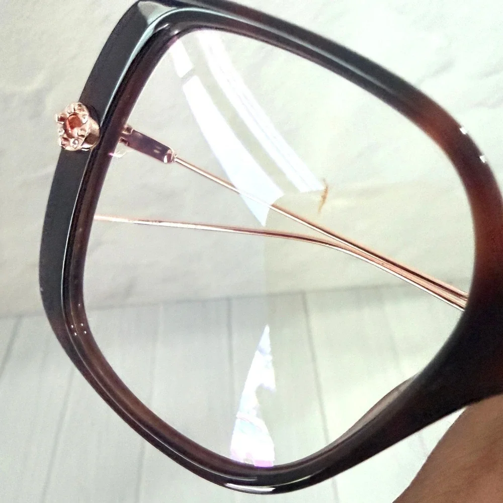 Pomellato Eyeglasses PM0098O-002 Havana Gold Tortoise Square Women Italy NEW
